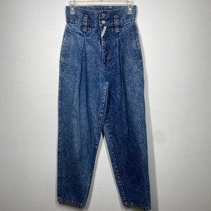VINTAGE JORDACHE 80s HIGH RISE PLEATED ACID WASH DENIM JEANS 9/10